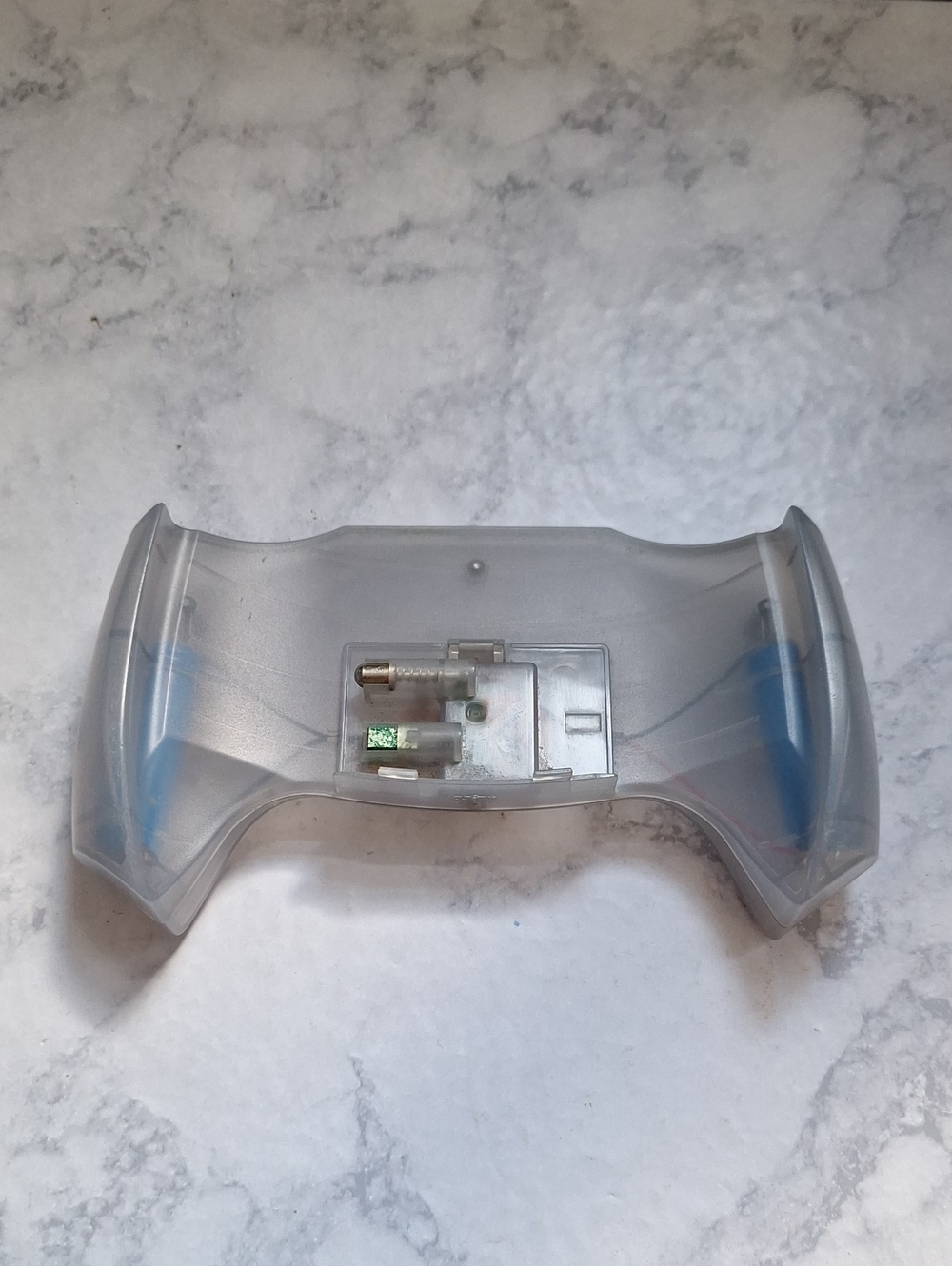 Clear Plastic Game Controller Grip with Blue Accents